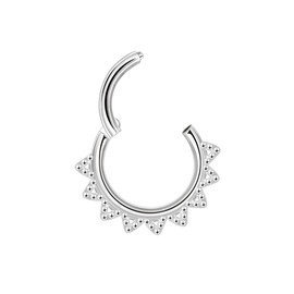 Lantine 316L 16G (1.2mm) Stainless Steel Septum Piercing Ring - Lace Design - Sizes 8mm & 10mm Steel Gold Tone Hypoallergenic Septum Helix Cartilage Rook Conch Velvet Pouch, Stainless Steel