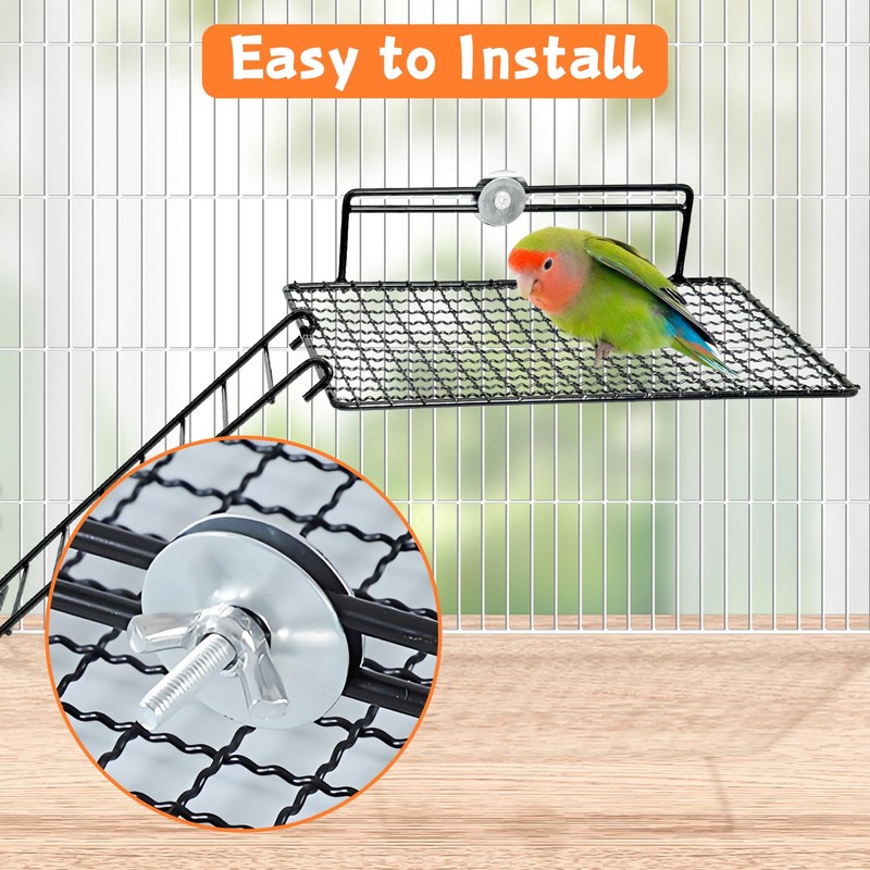 BNOSDM Large Stainless Steel Grid Platform for Parakeet 4 PCS