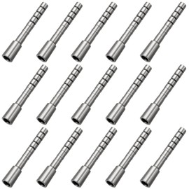 Frienda 15 Pack Stainless Steel Cut to Fit Arrow Inserts Suitable for ID. 204" 244" Carbon Arrows for 5/16" Field Point Thread Adjustable Weight 35-200 Grain(#3,#3 Id.204 (od.281) Od.310 60-100gn)