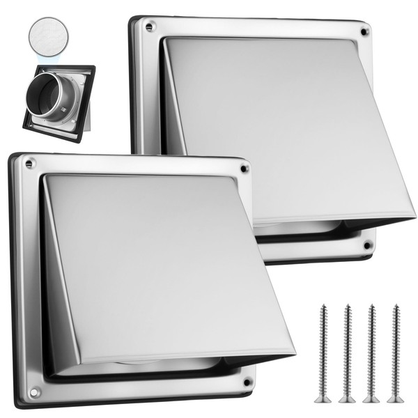 WENHUALI 4 Inch Dryer Vent Cover Outside with Stainless Steel