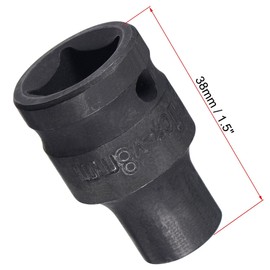 TA-VIGOR 6-Point Impact Socket, 1/2-Inch Drive 8mm Spindle Axle Nut Socket Driver, Durable CR-V Steel 38mm Length Nut Impact Socket for Auto Repair Easy Removal, Shallow Metric Sizes