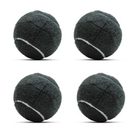 ZHUOKECE 4 pelotas de tenis precortadas para patas de muebles, almohadillas para orejas de fieltro resistentes de larga duración para protección del piso (negro)