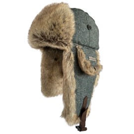 Winter Trapper Hat for Men and Women - Russian Faux Fur Ushanka Aviator With Ear Flaps - Green