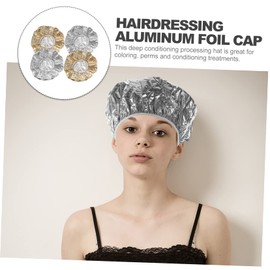 TOVINANNA 16pcs Foil Hair Dye Caps Heat Insulation Conditioning Hat for Home and Salon Use Microwavable Hair Treatment Reusable Elastic Band