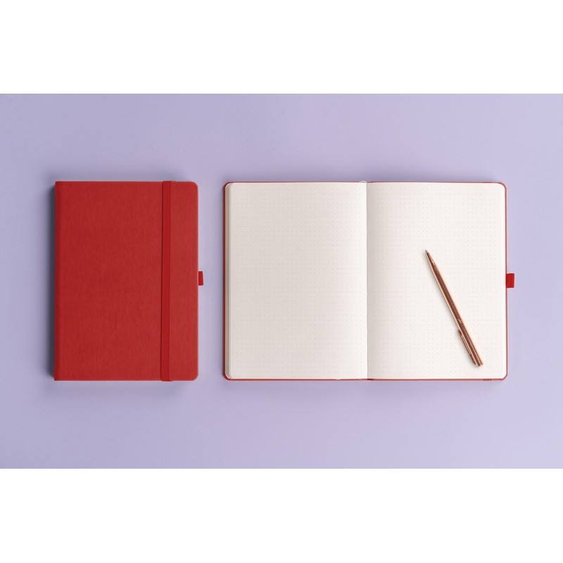 NOTIQUE Dotted Hardback Notebook, Notebook, Journal, Diary with Elastic Band