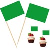 100 Pcs Green Flag Blank Toothpick Flag Small Mini Labeling