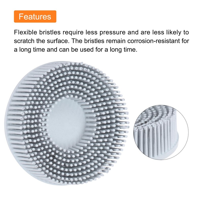 HARFINGTON 5pcs 3" 120 Grit Diamond Abrasive Brush Discs, White,