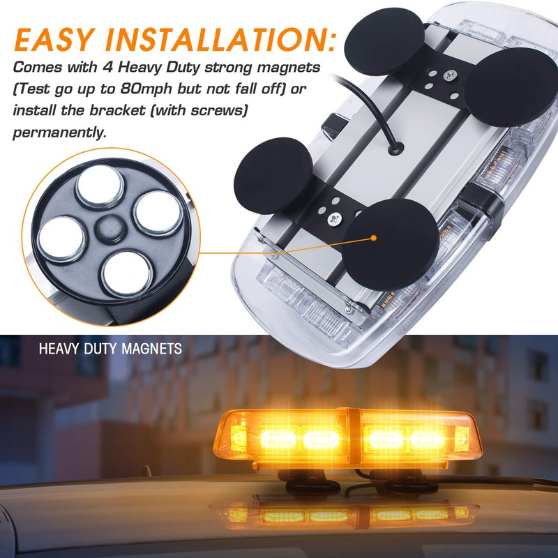 LINKITOM Rooftop LED Strobe Lights -72 LED High Intensity Emergency