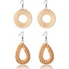 Rattan Earrings Hoops For Women Large Woven Handmade Straw DIY
