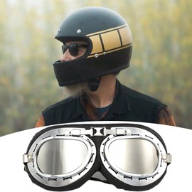 Motorcycle Goggles for Men | Vintage Motorcycle Riding Glasses for Pilot | Motorcycle Goggles Over Glasses with Adjustable Straps, Motocross Goggles for Adults