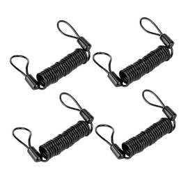 Tofficu 4Pcs Reminder Lock Wire for Motorcycles Bicycles Durable Theft Brake Lock Cables Black Safe Practical Spring Design for Travel Security Needs
