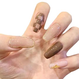 Nail Tip, Medium Length False Nails, 3D Nails, 24 Pieces, Stylish, Cute, Handmade, Cute, Fake Nails, Elegant Nails, Convenient, Safe, Long, Coming of Age of Age of Age of Use, Removable