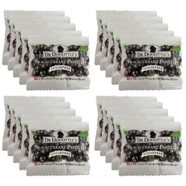 DOOLITTLE Dr Sugar Free Soft Fruit Pastilles for Voice and Throat, Blackcurrant Flavor, Travel Size Bag, Approximately 4 Count Package, 20 Pack