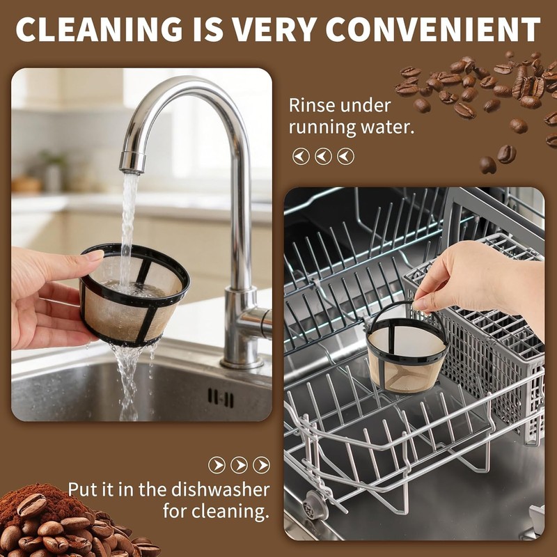 Filtro de café reutilizable de 5 tazas, cesta de filtro