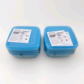 IKEA (Lot of 2) IKEA PRUTA Food Container With Lid Blue 3 Pack 0.6 l 20 Oz New