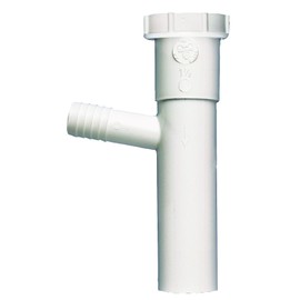 Plumb Pak PP66-14W Master Dishwasher Tailpiece, 1-1/2 X 8 In, 3/4 In (5/8 In Od) Branch, Plastic, No Size, White