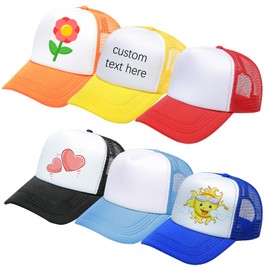Ultrafun - Paquete de 6 gorros de camionero para niños, sublimación en blanco, lisos, malla ajustable, para deportes al aire última intervensión, gorras de béisbol para niños y niñas,