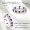 RANDES Red Ruby Ring Wedding Band 925 Sterling Silver July