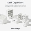 Blue Ginkgo Compact Desk Organizer – Small 5-Compartment, Half Drawer