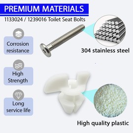 2025 Upgrade 1133024 1239016 Toilet Seat Bolts & Screws for Kohler Hardware Pack
