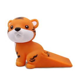 Cartoon Door Stopper Cute Animal Shaped Punch Free Decorative Door Wedge for Home Office Orange Tiger
