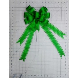 Handmade Emerald Green Satin Stripe Bow
