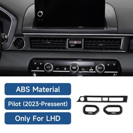 Youtaiche 3PCS ABS Interior Dashboard AC Vent Air Outlet Cover Trim for 2023 2024 Honda Pilot Accessories (Carbon Fiber Grain)
