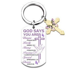 XzmaaoX Christian Gifts for Women Cross Bible Verse Keychain Religious Gift Inspirational Spiritual Gifts for Her Friends Mom Sister Unique Faith Baptism Gift Accessories Birthday Christmas