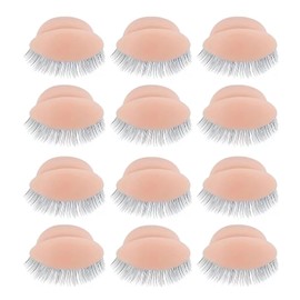 RUINIPOT 6 Pairs Replacement Eyelids for Mannequin Head Removable Realistic Eyelids with Eyelashes Mannequin Head Eyelids for Eyelash Training Practice Makeup Eyelash Extensions
