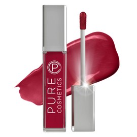 Pure Cosmetics Pure Illumination Lip Gloss - LED-lit Applicator w/Side Mirror - Non-Sticky, Moisturizing & Hydrating Lip Glosses - Soothes & Heals Dried Chapped Lips (Femme Fatale)