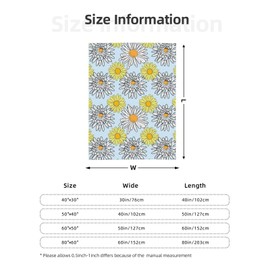 Jbofyee Daisy and Wild Flowers Throw Blankets All Season Ultra Soft Warm Giftable Fleece Blanket for Home Bed Sofa Couch Chair Outdoor Travel Camping 40x30 Inch