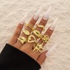 LKingel 8PCS Gold Chunky Rings For Women 14K Gold Plated