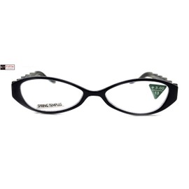 Lucky, Premium Reading Glasses, High End Readers +1.25 +1.50 +1.75 +3 Cat Eye. Bamboo Temple. Optical Frames. Black. NY Fifth Avenue