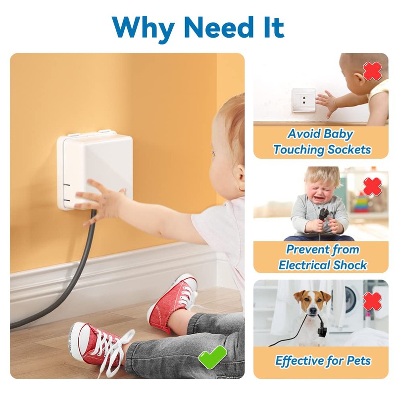 EUDEMON 1 Pack Baby Safety Electrical Outlet Cover Box, Childproof