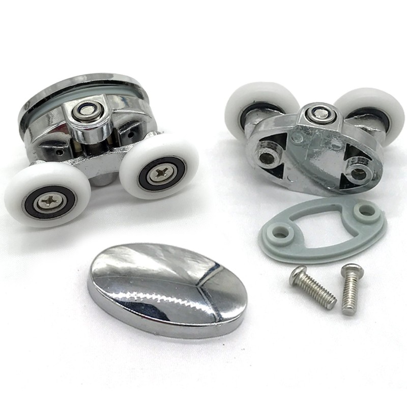 Set of 4 New Oval Butterfly Twin Wheel 23mm Shower