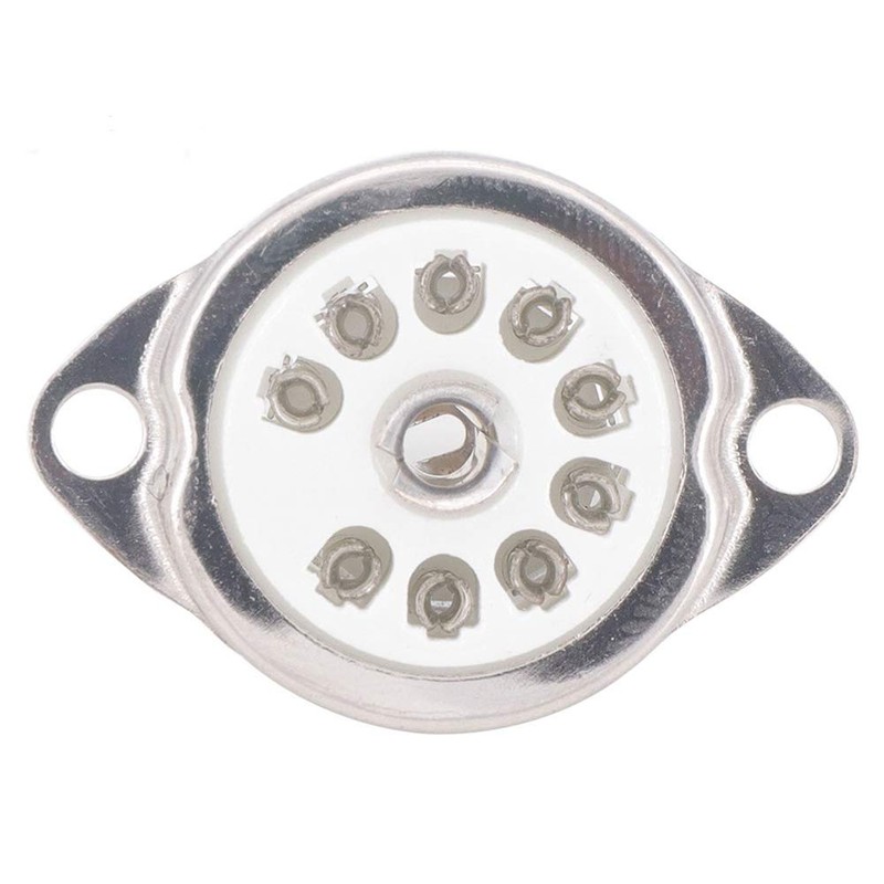 Aqevn 10pcs Ceramic B9A Silver Plated 9 Pin Vacuum Tube