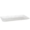 Posh Setting Clear Plastic Serving Tray, Disposable Party Platters, Wood