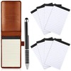 10pcs Mini Brown Pocket Notepad Holder Set, Small Notebook Holder