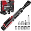 Alloyman 3/8" Cordless Ratchet Wrench Set, 60FT-LBS(80N.m) Electric Ratchet, 12V