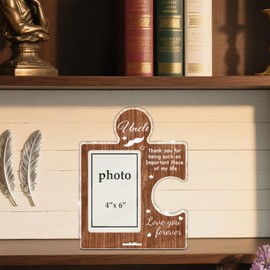 Uncle Gifts from Niece Nephew, Fathers Day Thanksgiving Christmas Birthday Gifts for Uncle, Acrylic Puzzle Picture Frame, 4 x 6 Inch Photo
