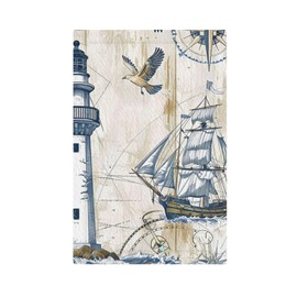 JDAKHD Nautical Sailboat Lighthouse Light Switch Covers Coastal Compass Anchor Decorative 1 Gang No Device Wall Plate Single Blank Wallplate Faceplate Gfci Light Outlets Bathroom Bedroom Kitchen