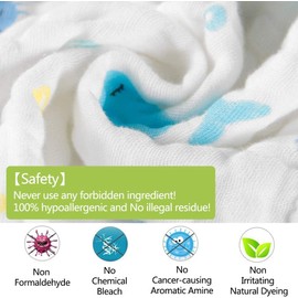 ZONEY Muslin Squares Baby Washcloths Burp Cloths for Baby 6 Layers 100% Cotton, Reusable Soft Natural Organic Cotton Face Towels for Baby Wiping Bathing Feeding Towel,25x25 cm (Panda Bear)