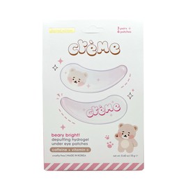 The Crème Shop Boba Bears Beary Bright Depuffing Hydrogel Under Eye Patches, Hydrating Under Eye Patches, Under Eye Patches for Puffy Eyes (Pack of 3)