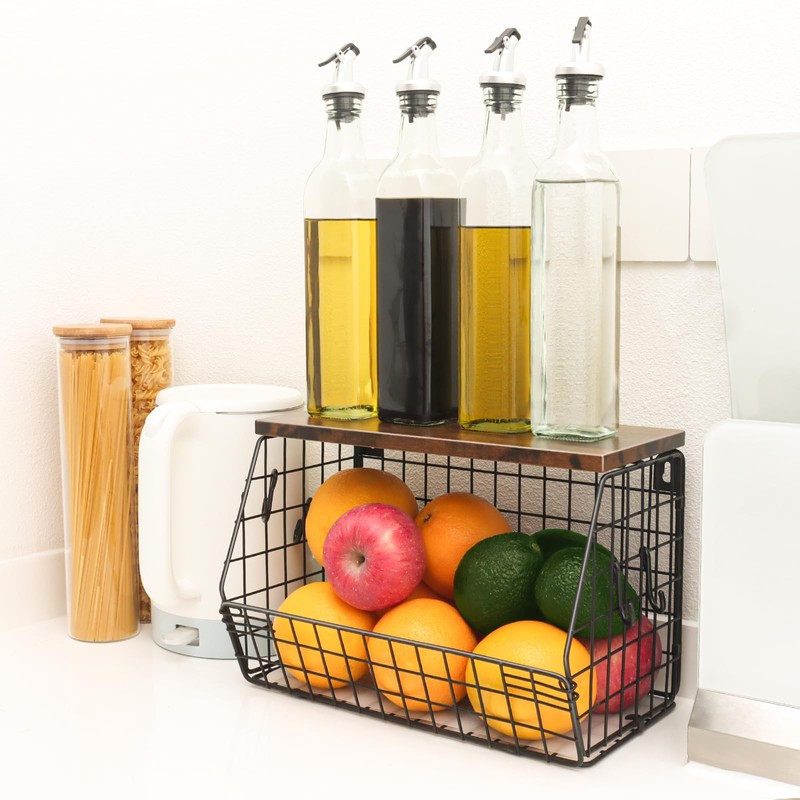 Mefirt Fruit Bowl, Stackable Wall Mounted Fruit Basket of Smooth