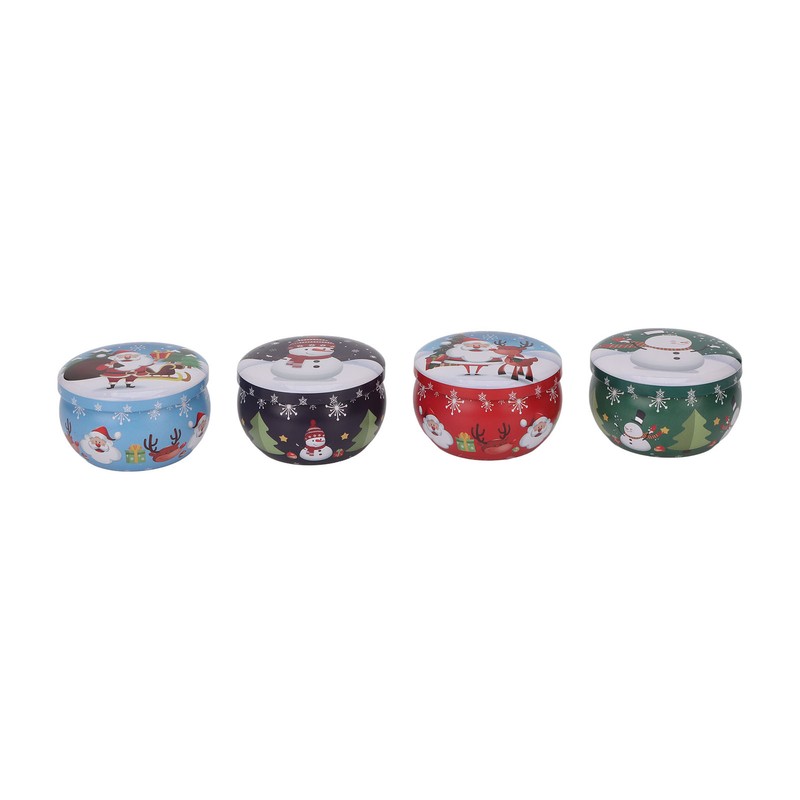 4Pcs Christmas Scented Candles Gifts Set Soy Wax Plant Oil
