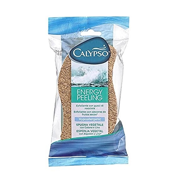 Calypso Energy PeelingÂ Vegetable Bath Sponge â Exfoliation through Nut Shell Particles â 1 Supplied
