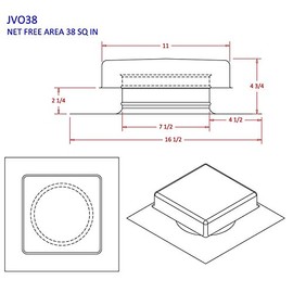 HVAC FAMCO 38 Sq. in. Net Free Area White Roof Vent for Pitched Roofs to Eliminate Moisture/Heat Buildup | Low Silhouette + Removable Hood + Open on All Four Sides + 28 Gauge Galvanized Steel | FAMCO