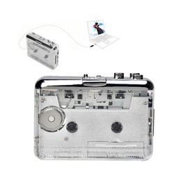 MP3 Converter Player, Digitizing Cassette Tapes, Recording, Editing, Storing Music Played with Cassette Tapes, Transparent Body, Visible Movement, Japanese Instruction Manual Included