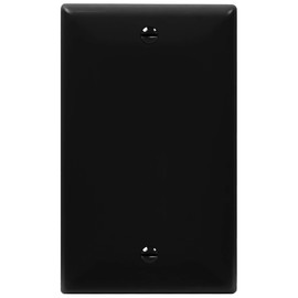 ENERLITES Blank Device Wall Plate, Gloss Finish, Standard Size 1-Gang 4.50" x 2.76", Polycarbonate Thermoplastic, 8801-BK, Black