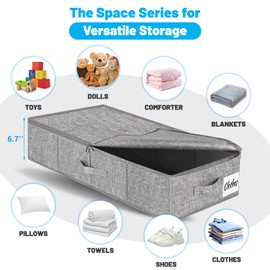 Under Bed Storage Container Bin 3 Pack, Low Profile Foldable Underbed Clothes Storage Organizer W/ Ultra Thick Fabric and Sturdy Bottom/Sides, Dual Zipper Storage Box for Dorm and Home 30x15x6.7"